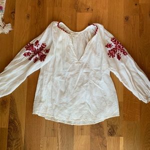 Linen Embroidered Top